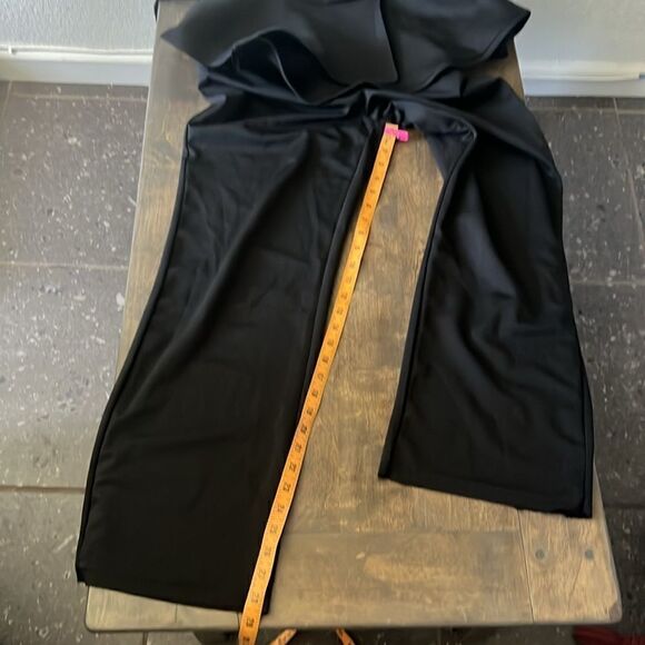 New Beaded Formal Long Sleeve Patchwork Mesh beaded Irregular Jumpsuit  Black - Picture 10 of 11